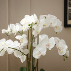 Artificial Orchid Arrangement in a Grey Vase
