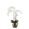 Large Artificial Orchid Arrangement with Gold Vase