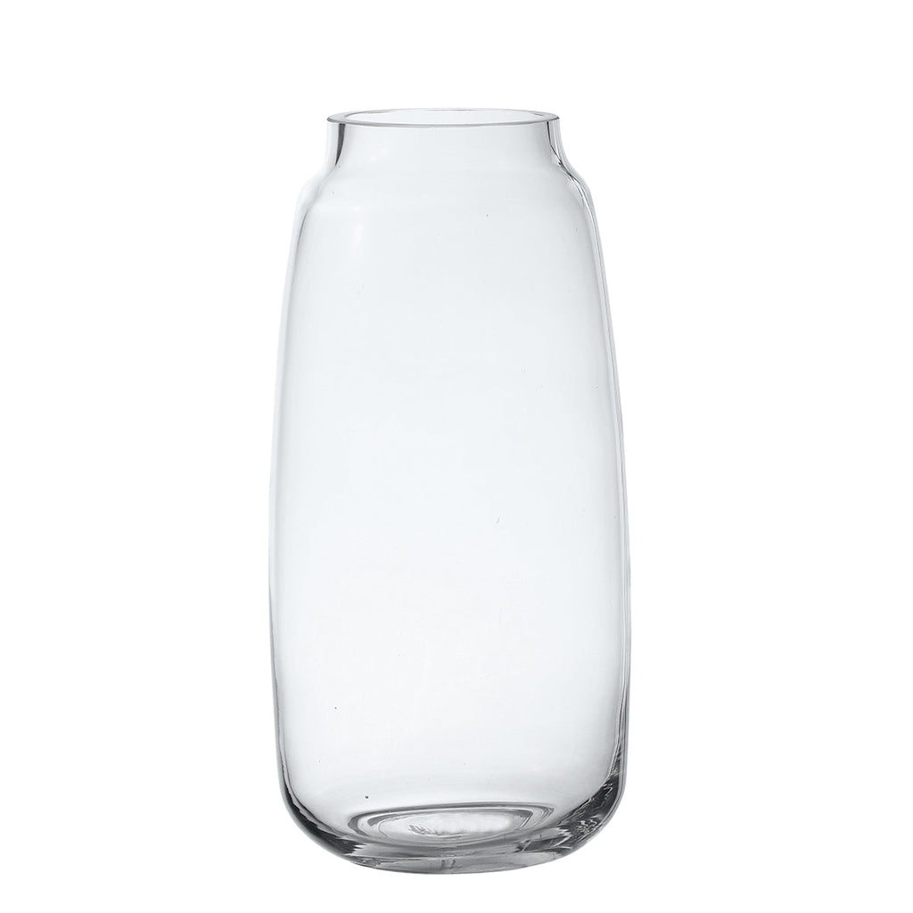Elongated transparent vase
