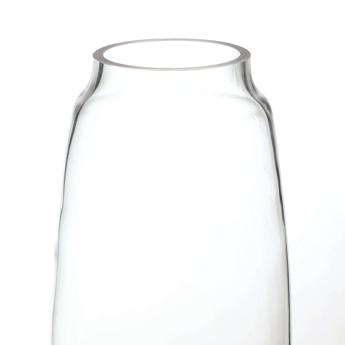 Elongated transparent vase