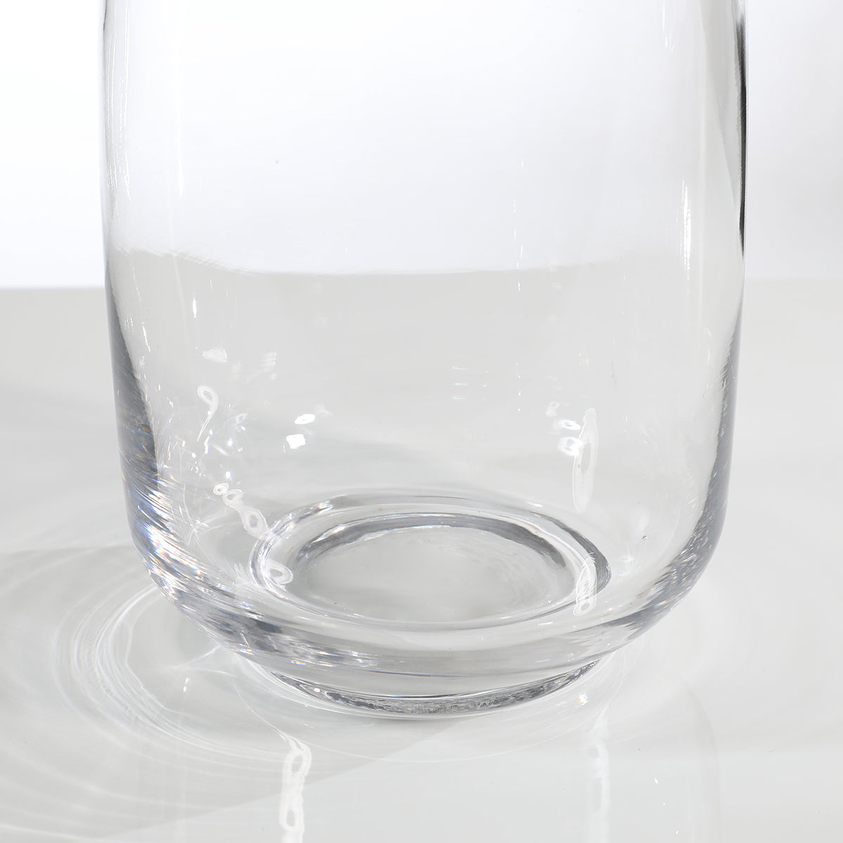 Elongated transparent vase