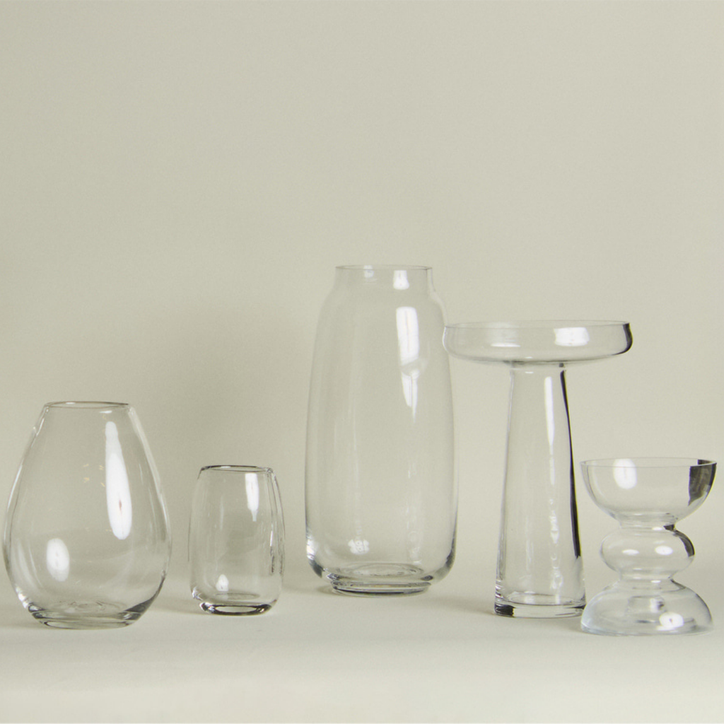 Transparent vase/saucer