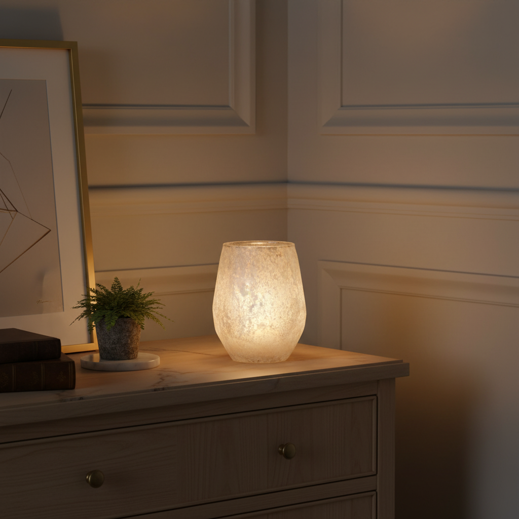 Large Snowy Tealight Holder