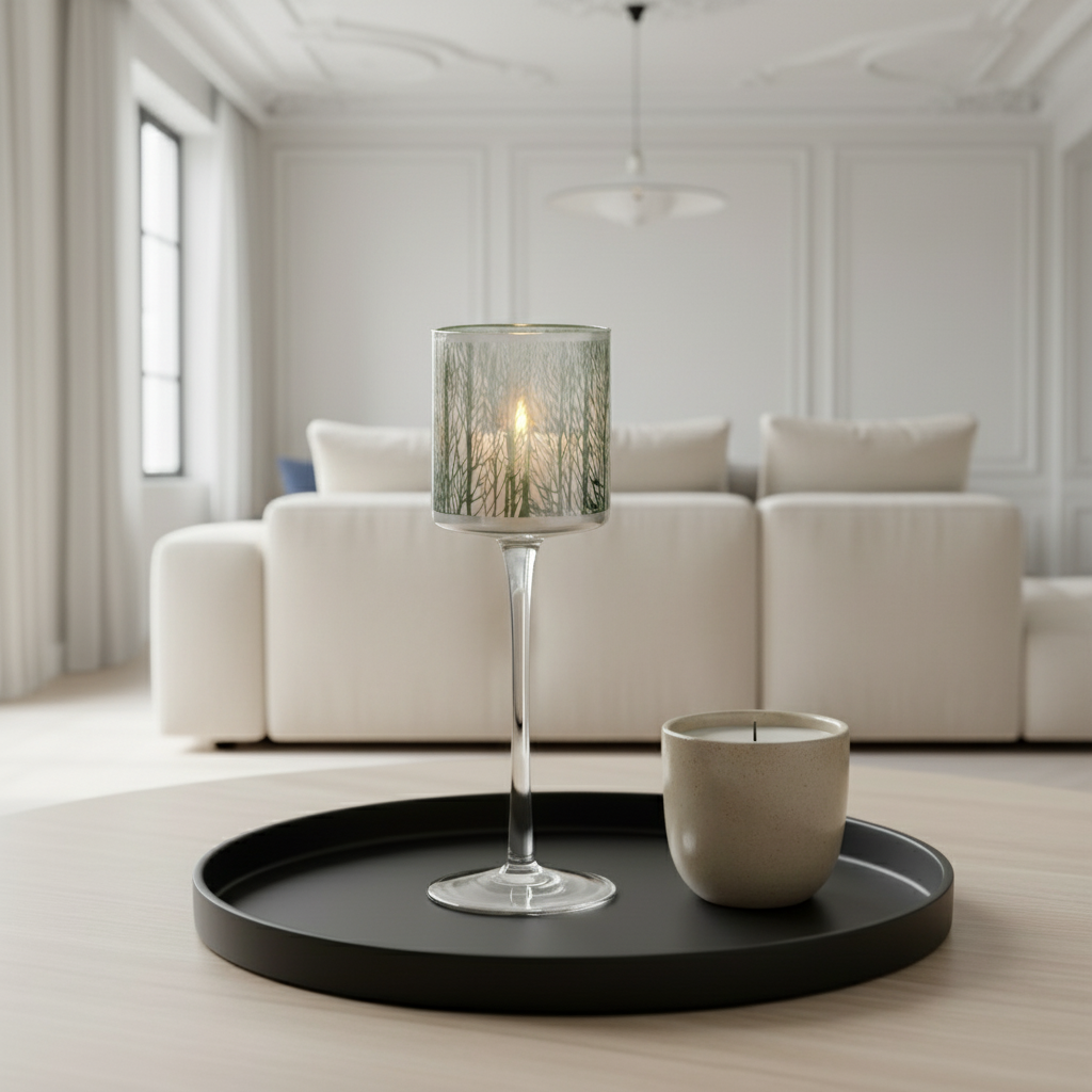 Medium-sized Fjord pedestal candle holder