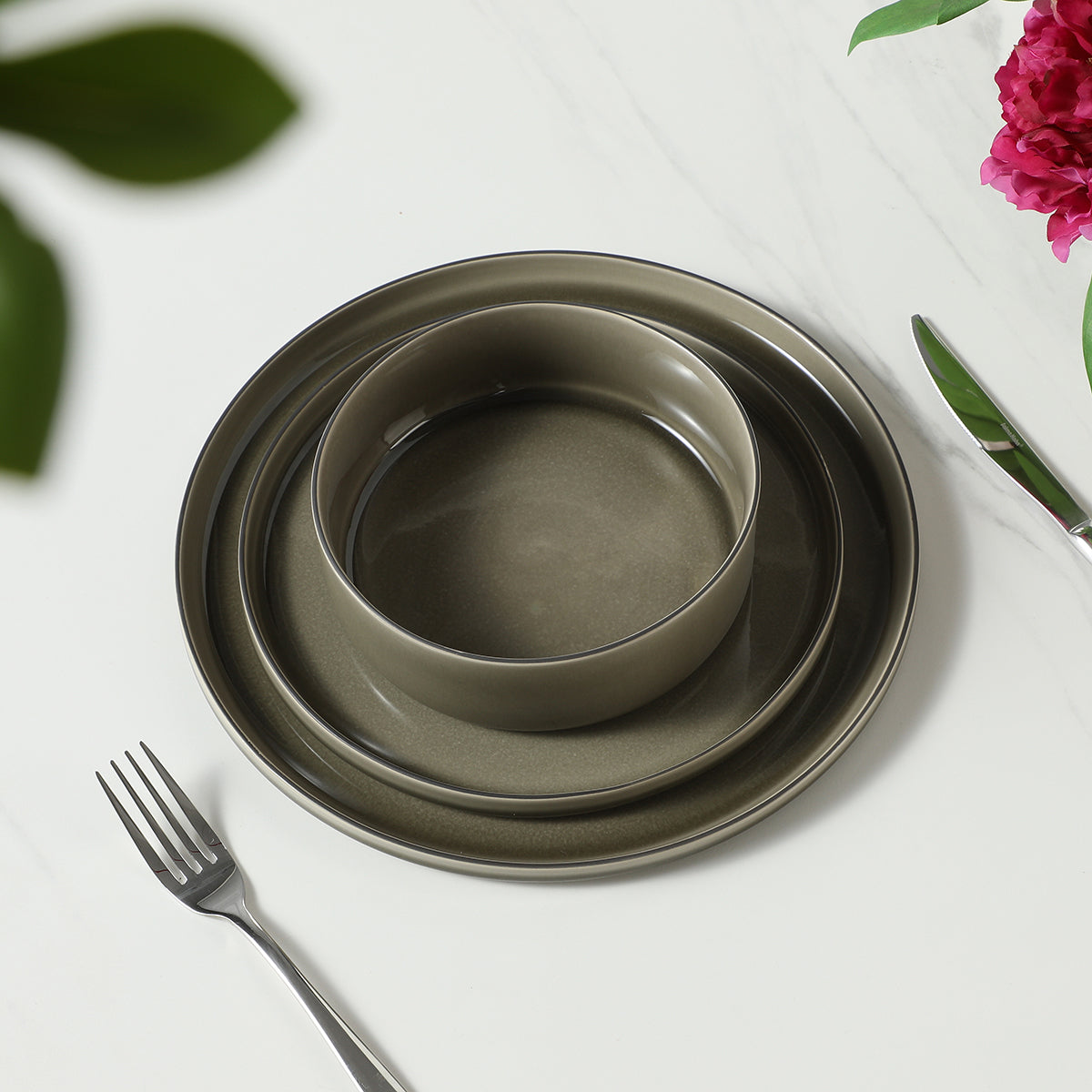 Greeny 4-plate dessert service