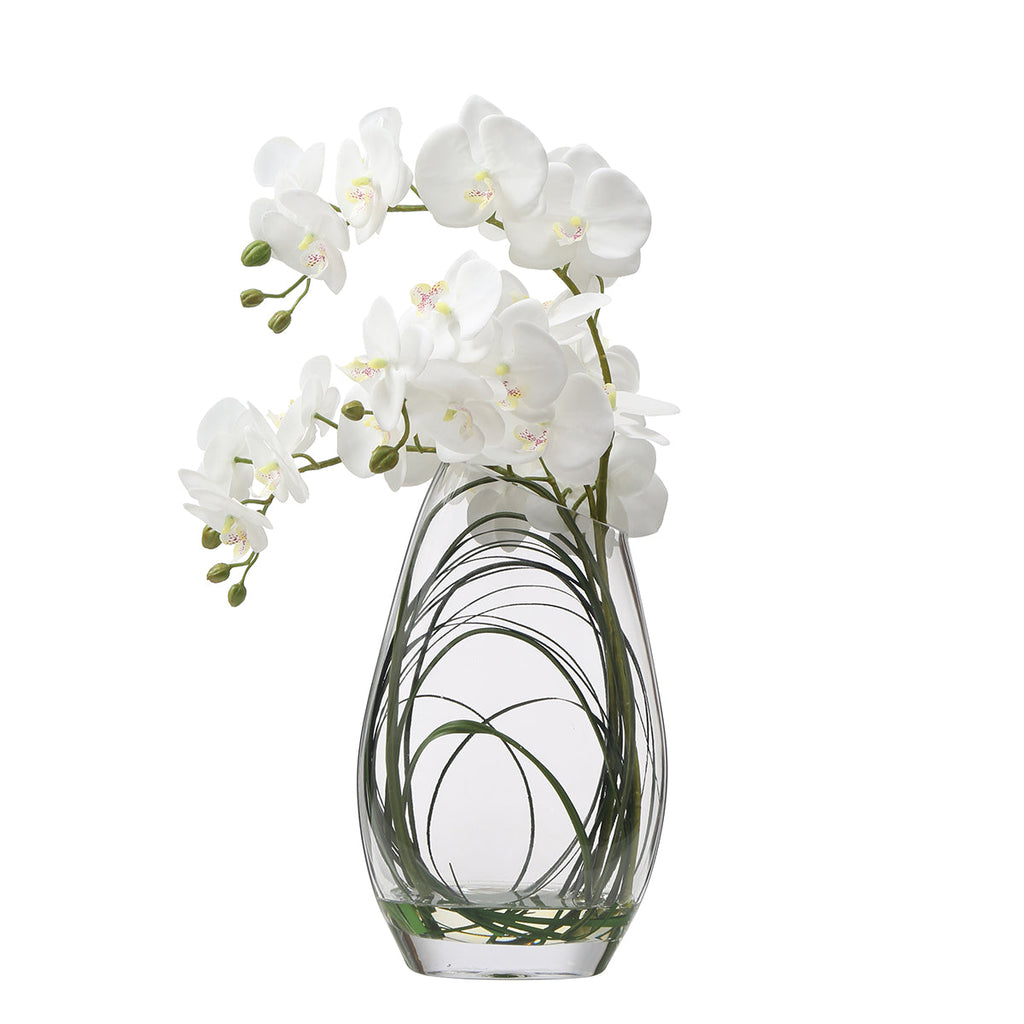 Artificial Orchid Arrangement with Vase and Beargrass 46cm