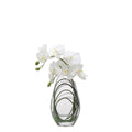 Artificial Orchid Arrangement with Vase and Beargrass 29cm