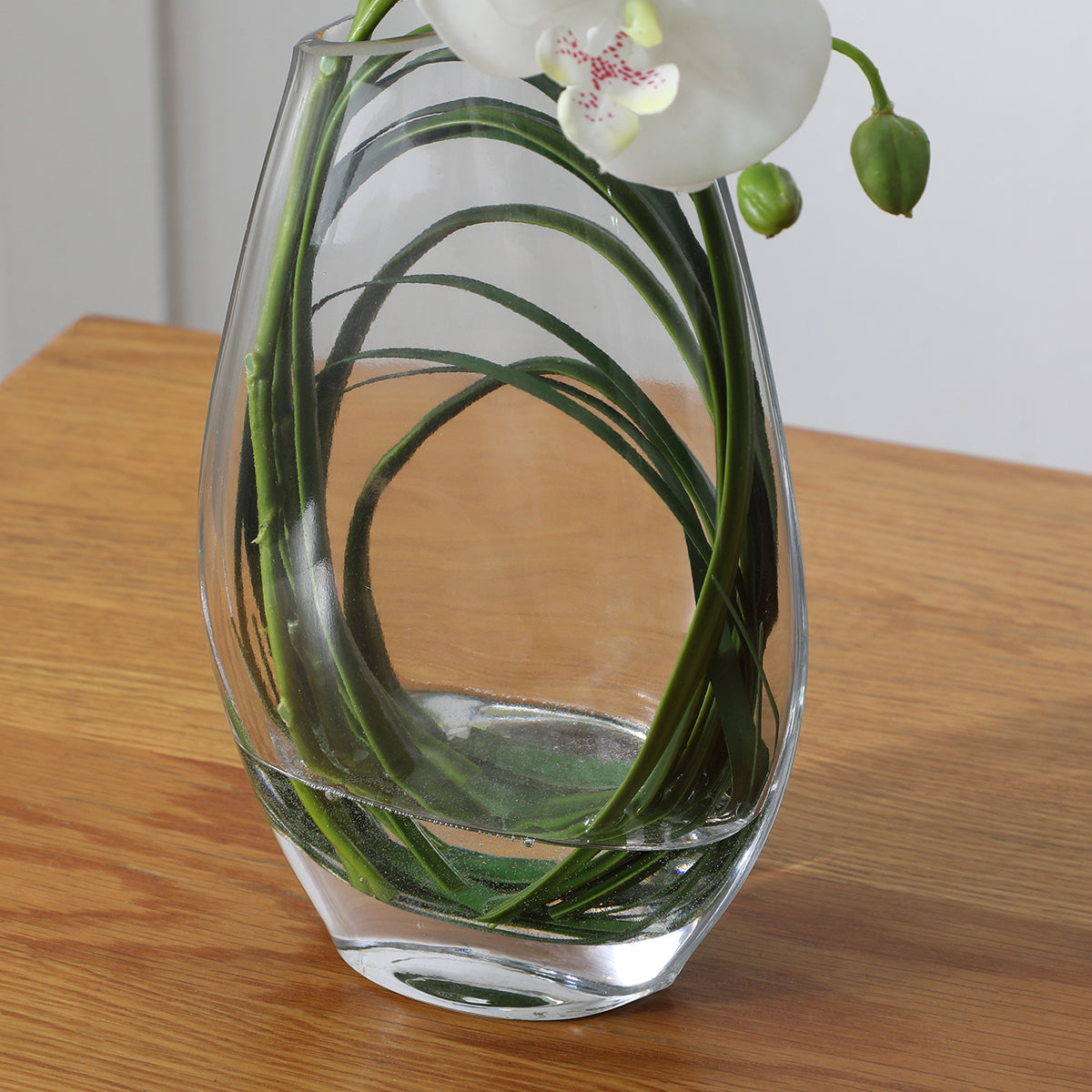 Artificial Orchid Arrangement with Vase and Beargrass 29cm