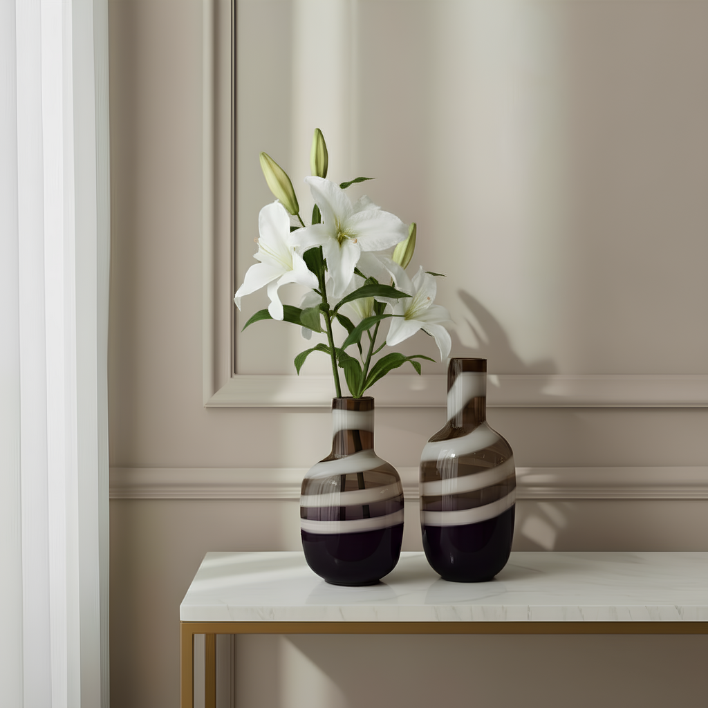 Spiral glass vase, 32 cm