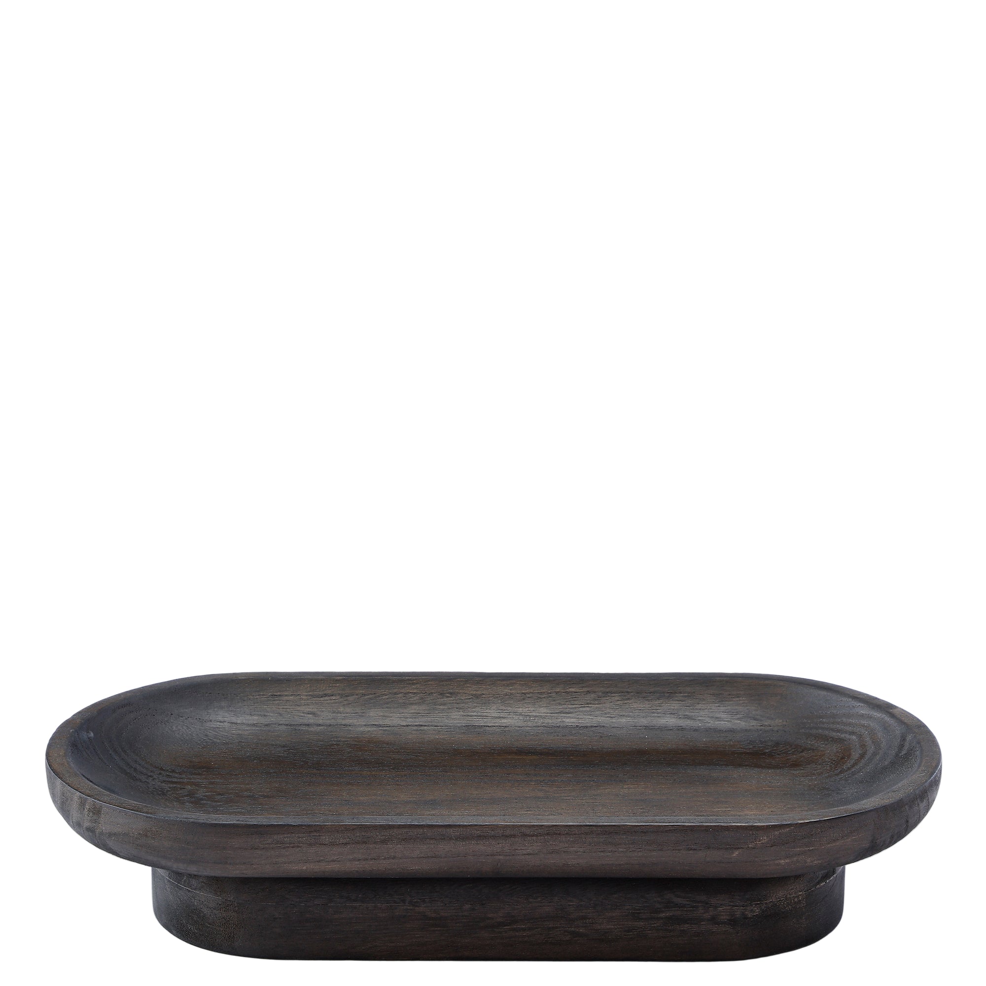 Ebon oval decorative tray