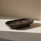 Ebon oval decorative tray