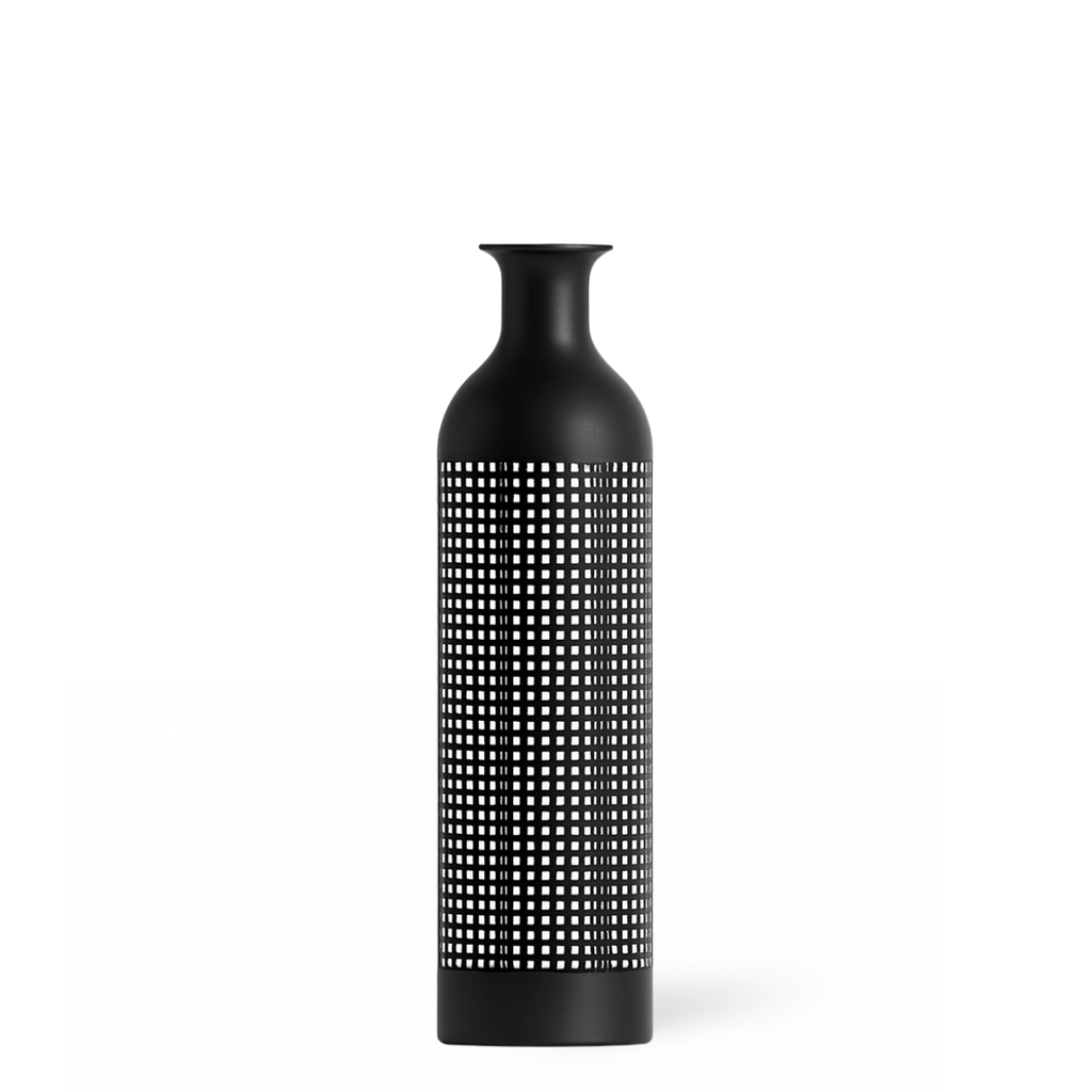 Maze black metal vase, 61cm