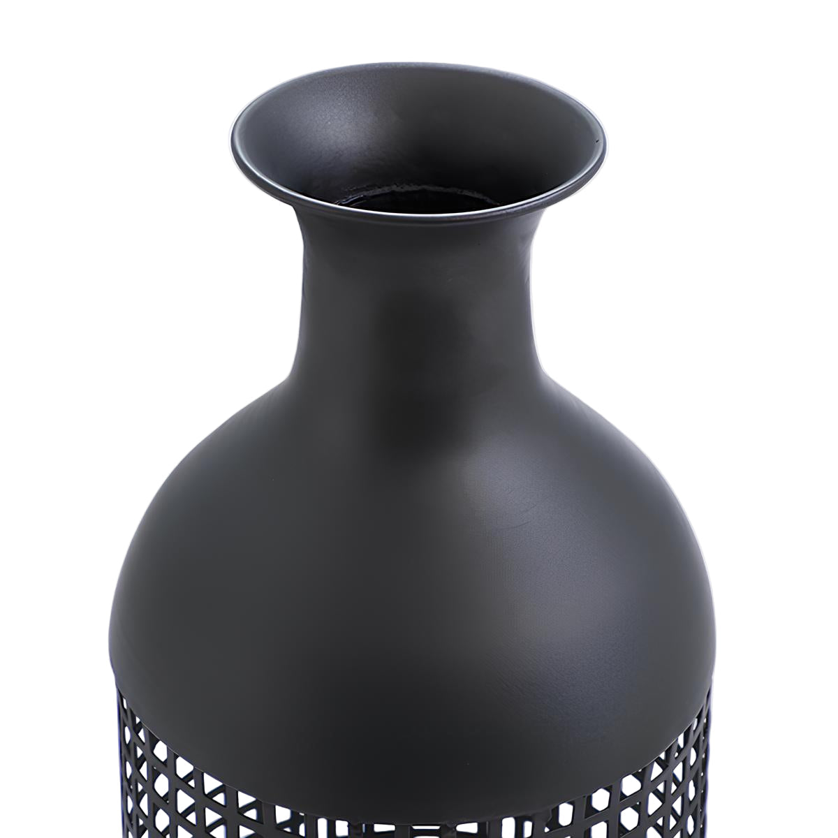 Maze black metal vase, 61cm