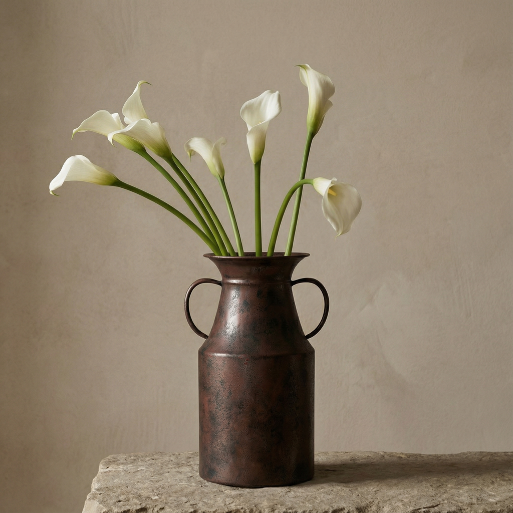 Arka metal vase, 25cm