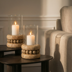 Perline rattan candle holder
