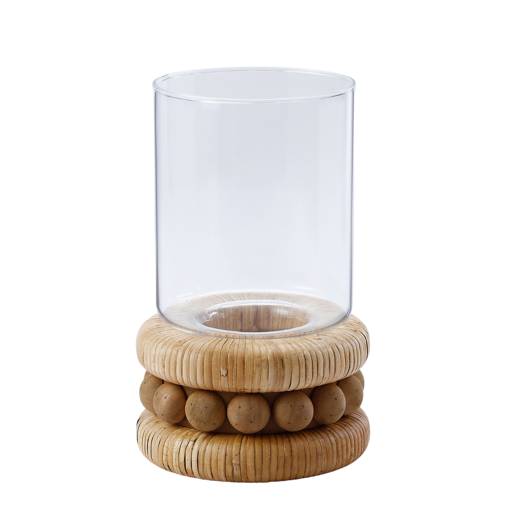 Perline rattan candle holder