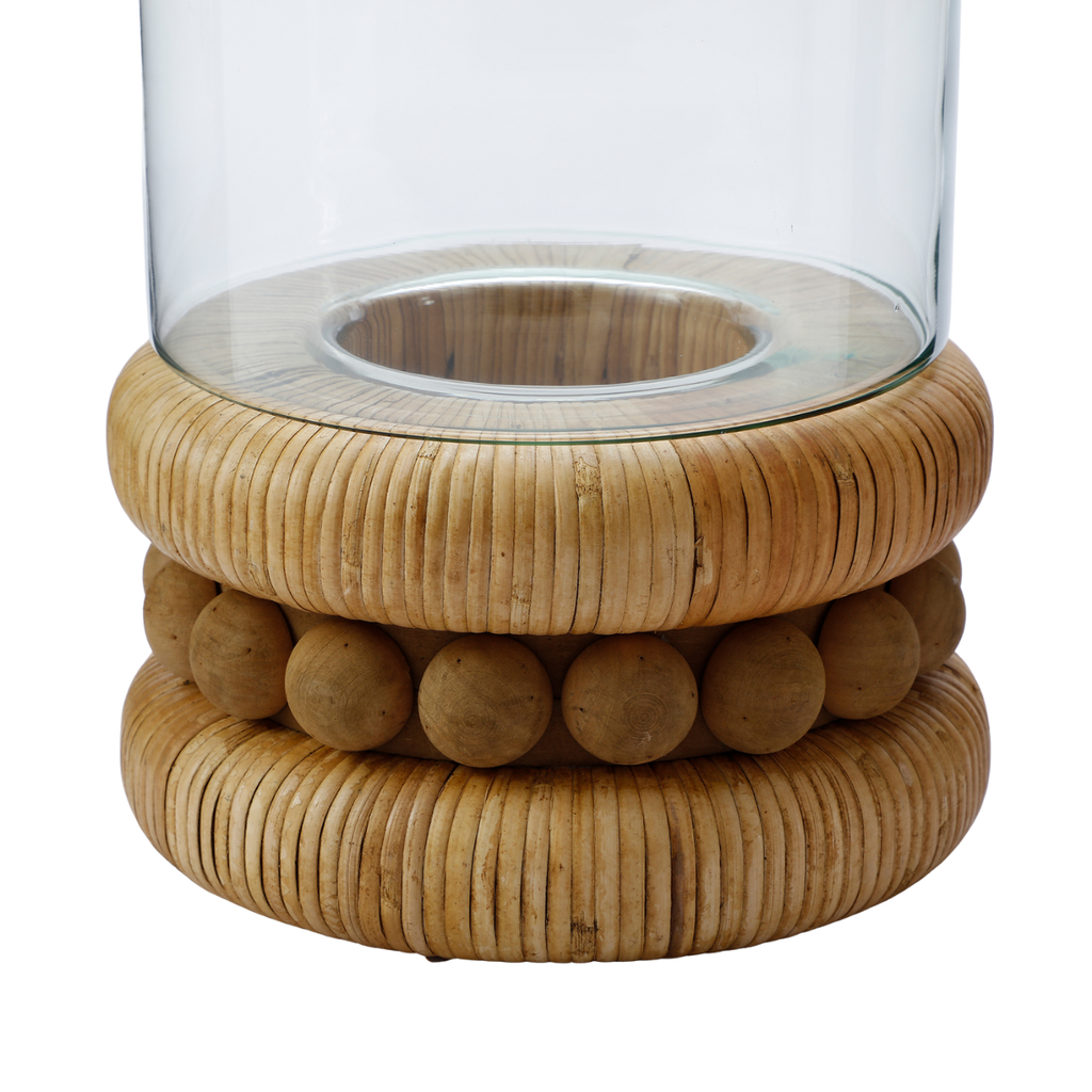 Perline rattan candle holder