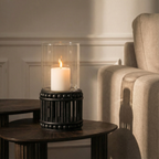 Perline wooden candle holder