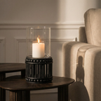 Perline wooden candle holder