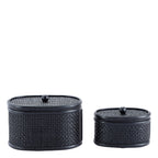 Mila oval rattan boxes