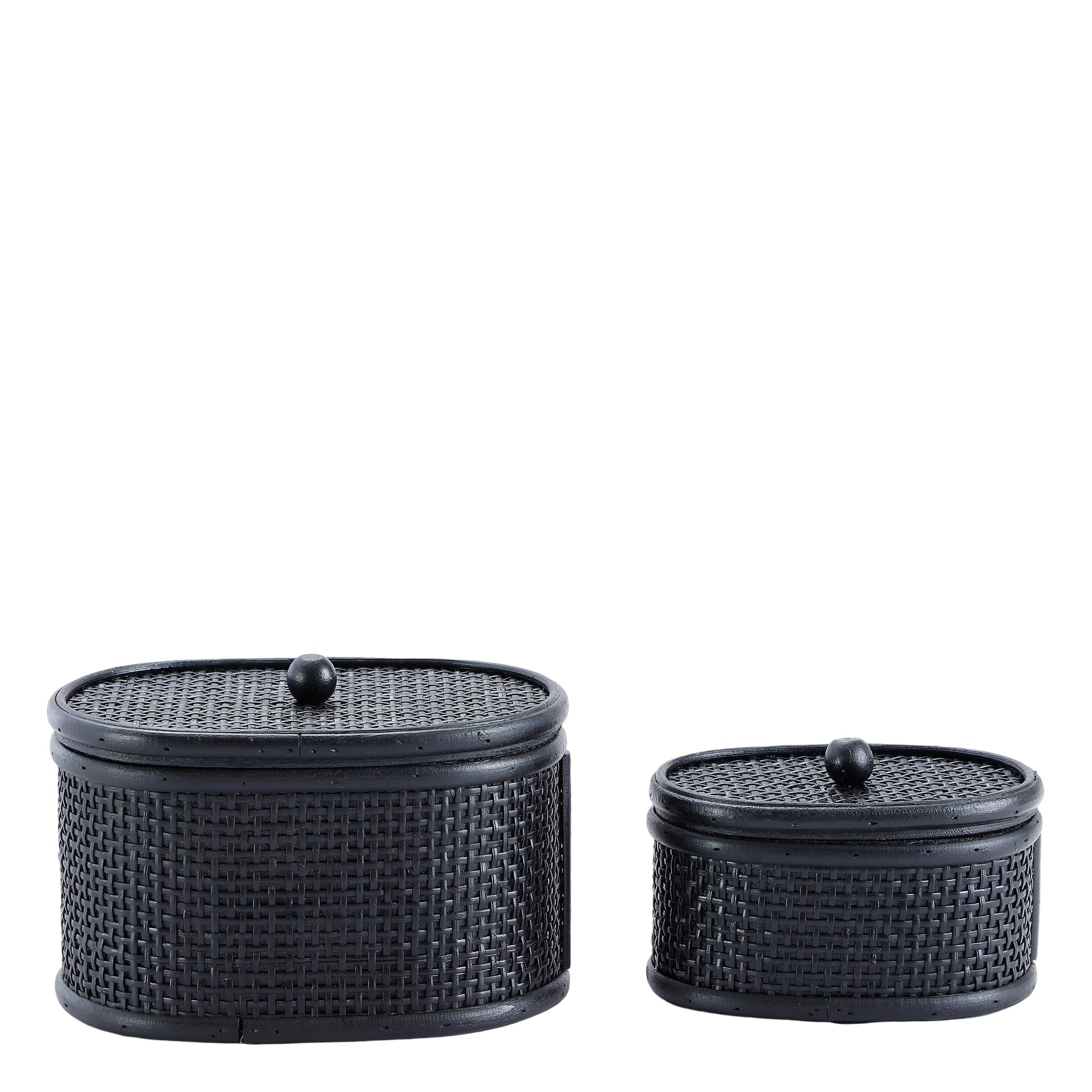 Mila oval rattan boxes