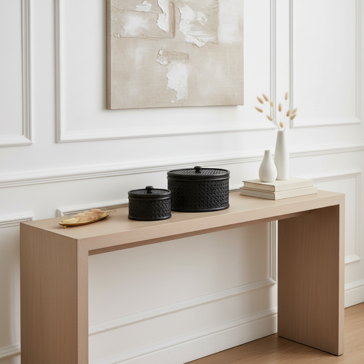 Mila round rattan boxes