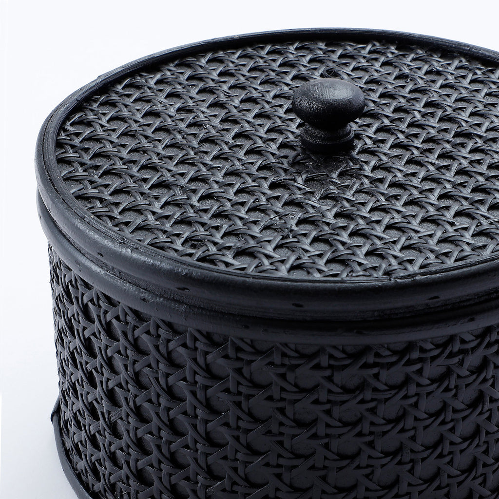 Mila round rattan boxes
