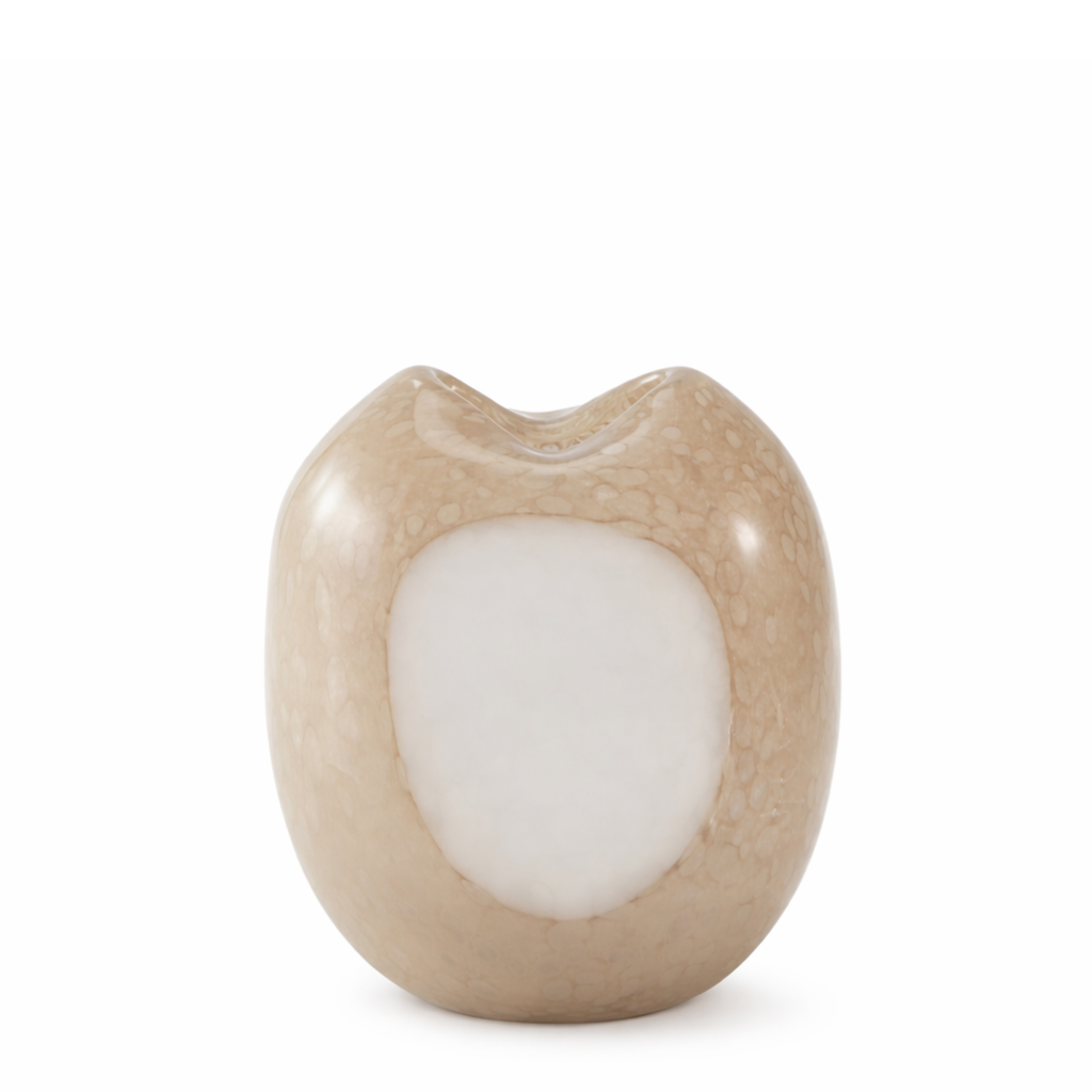 Opal blown glass vase, 22 cm