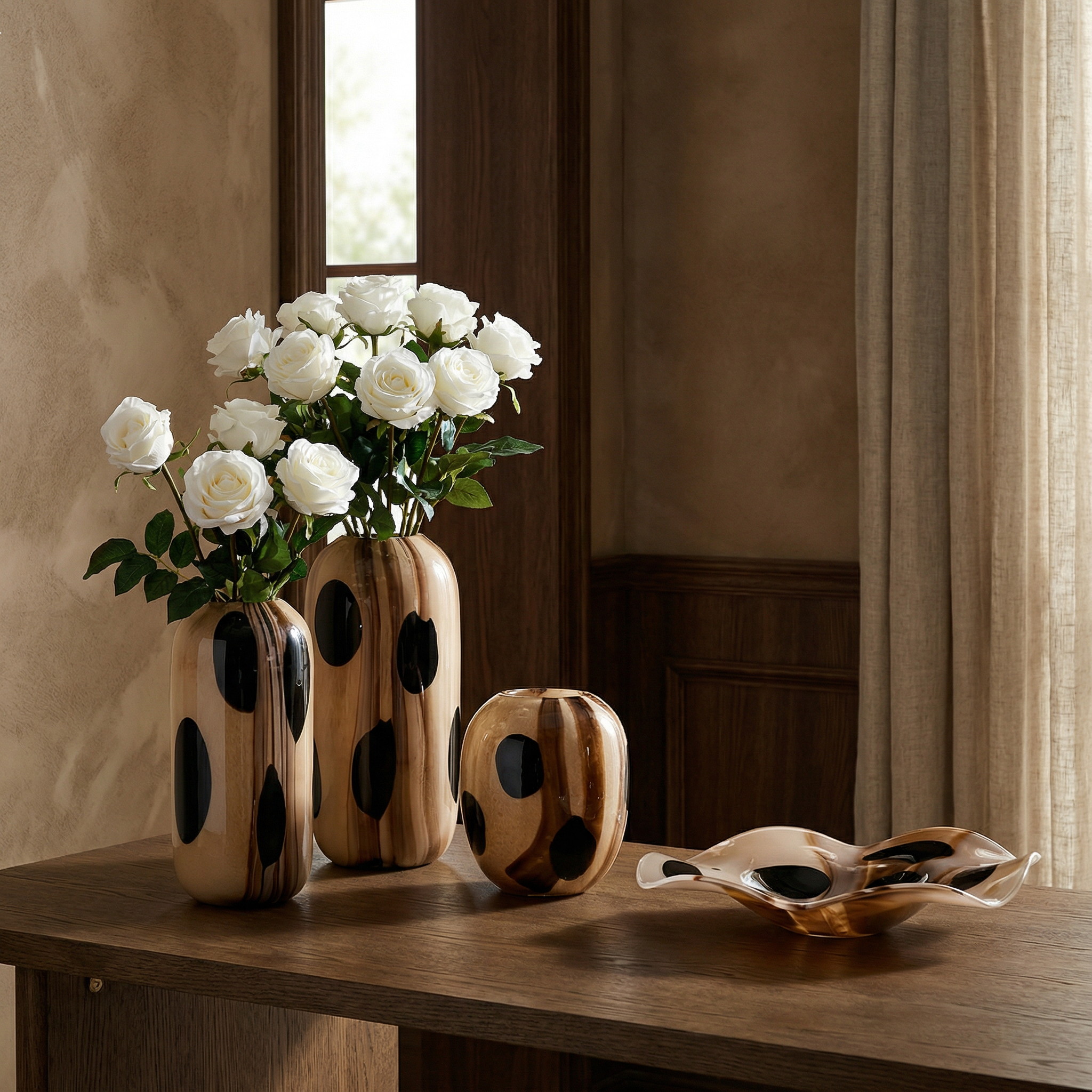 Dots blown glass vase 38cm