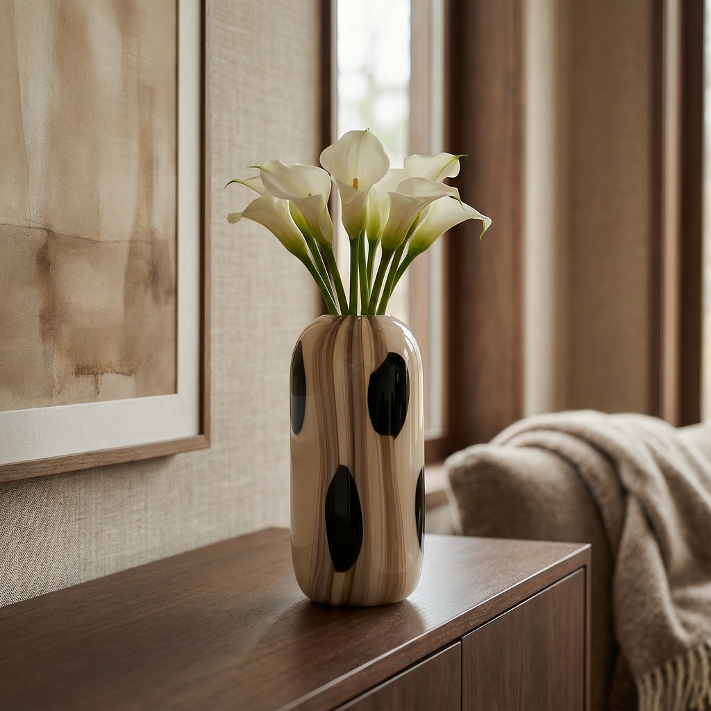 Dots blown glass vase 38cm