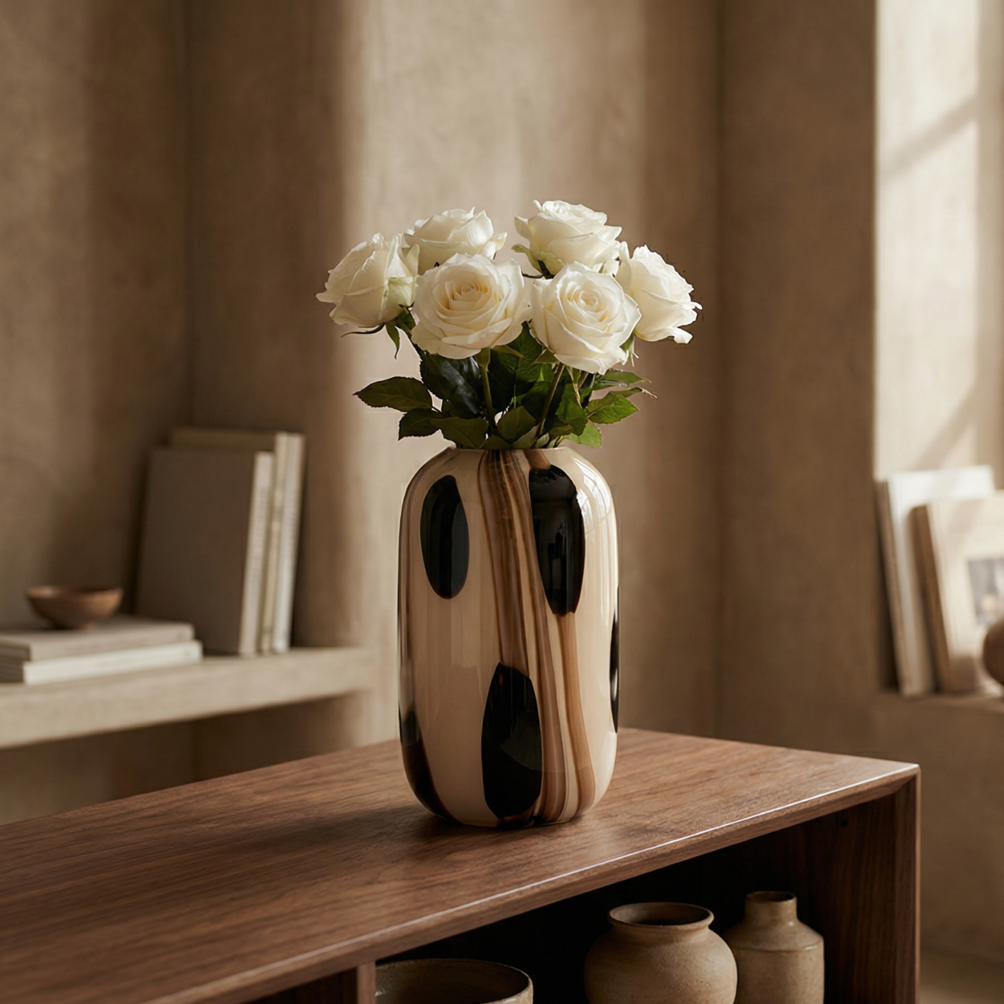 Dots blown glass vase, 33 cm