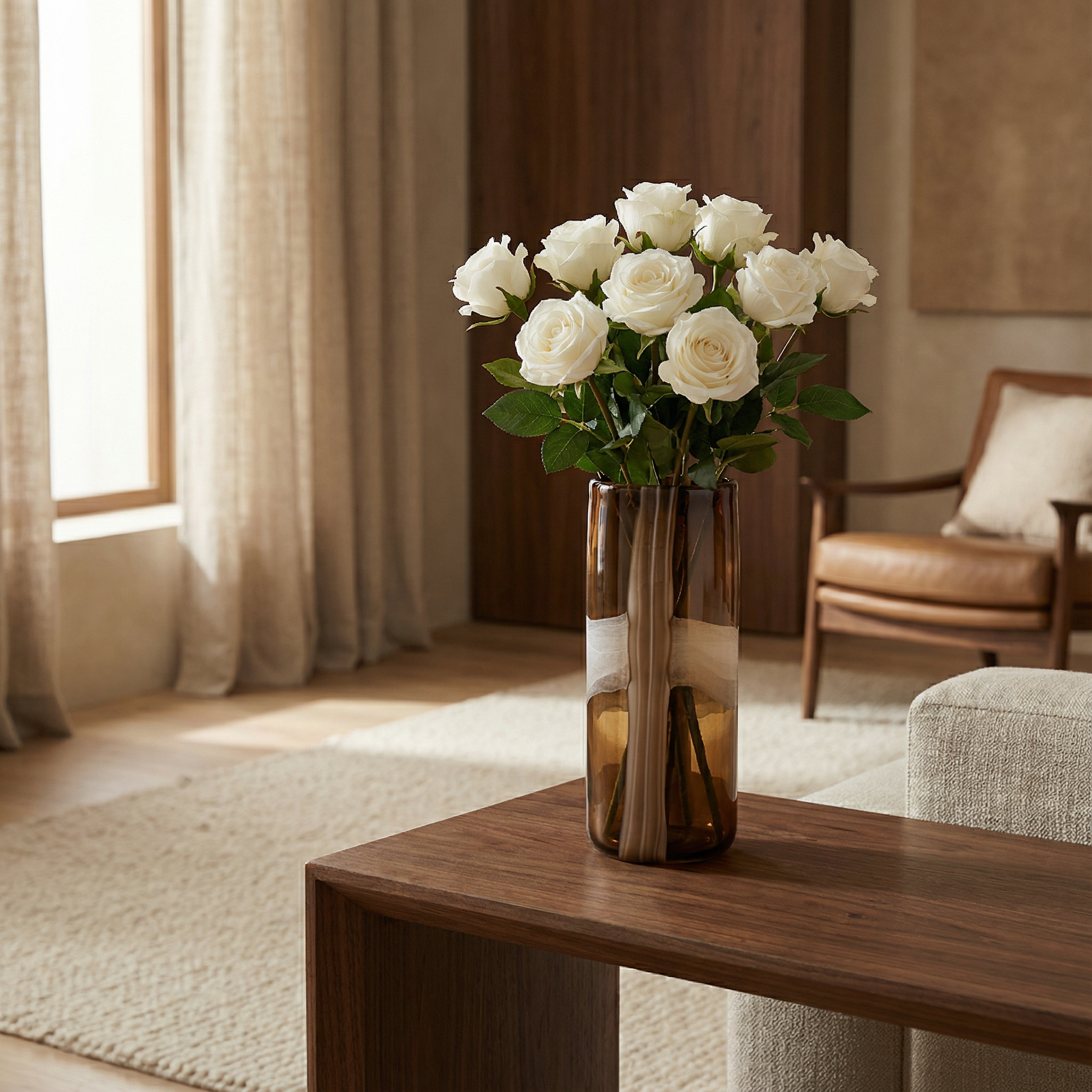 Linéa blown glass vase, 40 cm