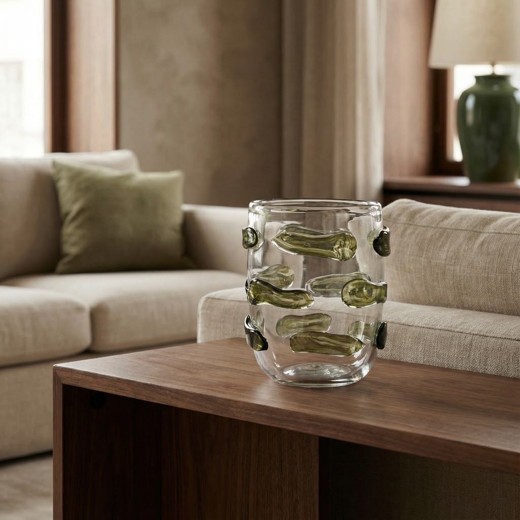 Vertone blown glass vase, 28 cm