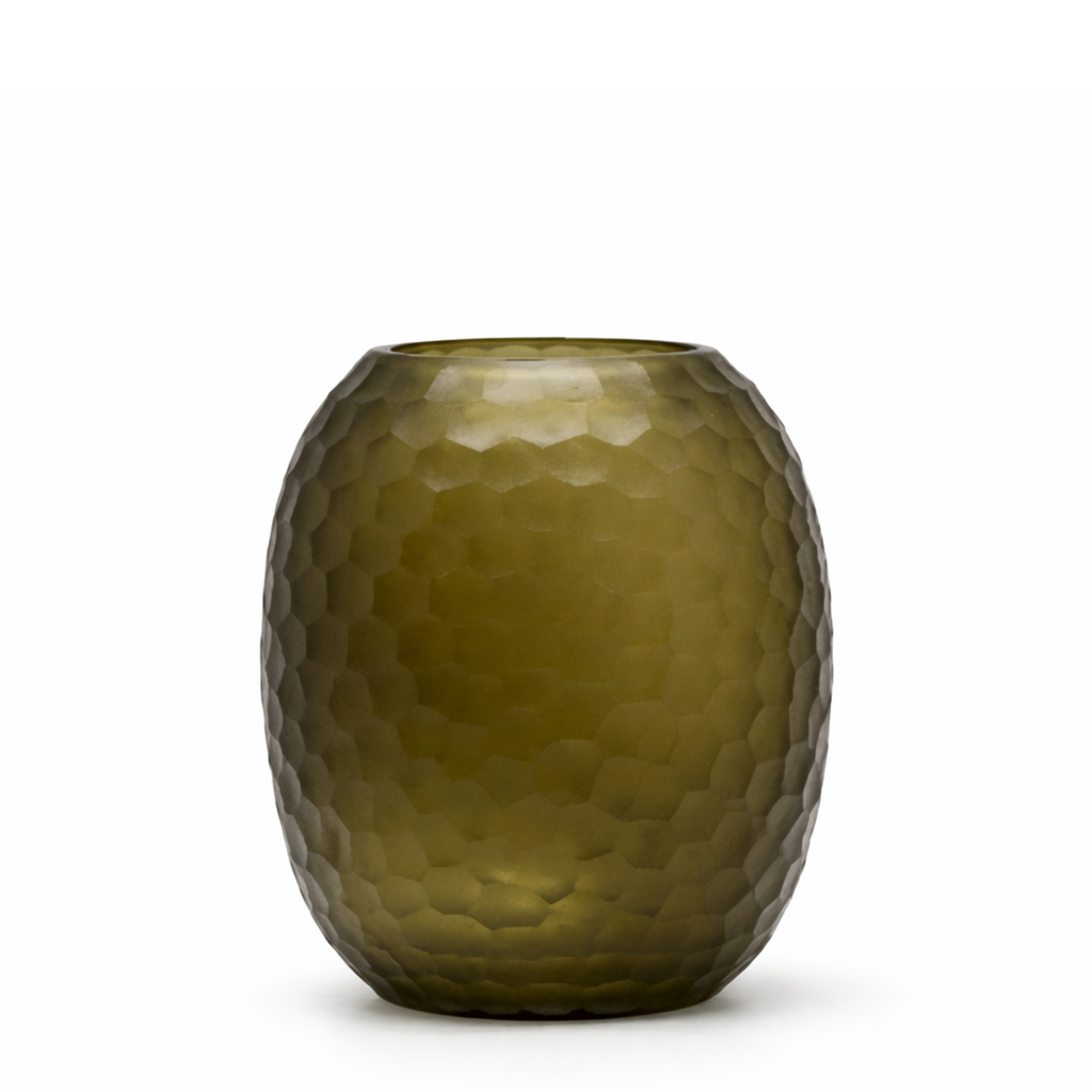 Gemma faceted blown glass vase, 25 cm