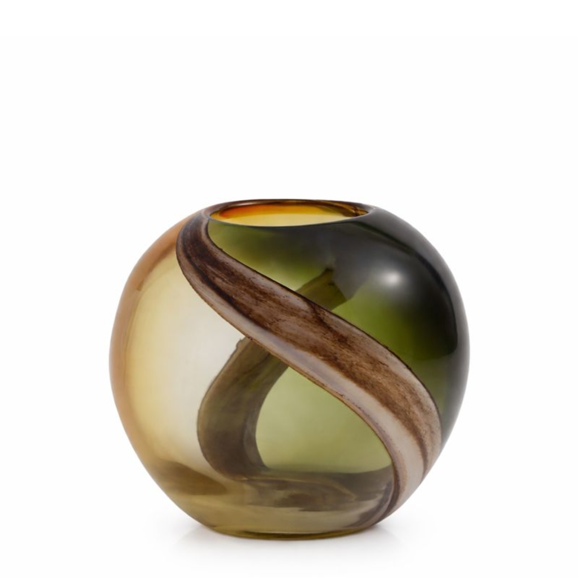 Olivine blown glass vase, 17 cm