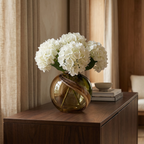 Olivine blown glass vase, 17 cm