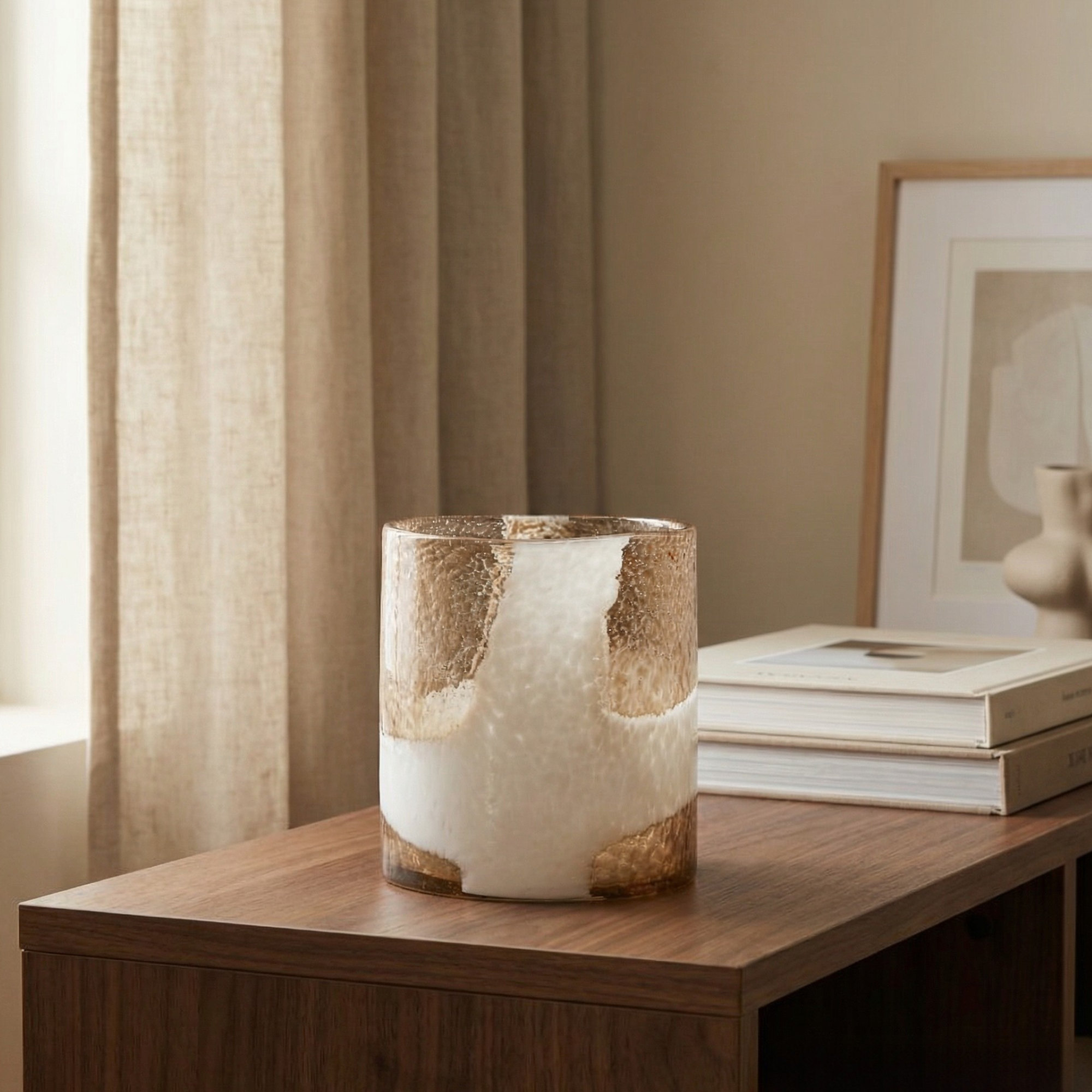 Mirage speckled blown glass vase, 20 cm